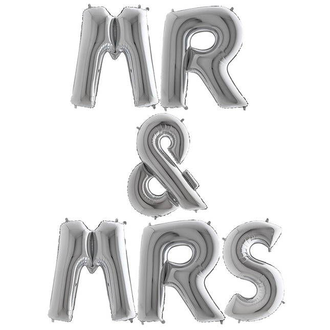 Riesenbuchstaben MR + MRS Silber FM