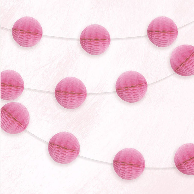 Girlande Wabenball ca.213cm Pink, Magenta