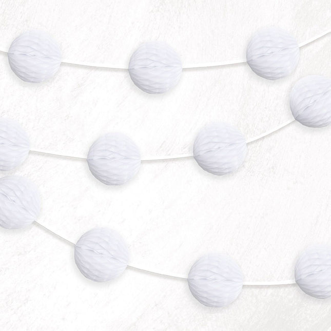 Girlande Wabenball ca.213cm Weiss