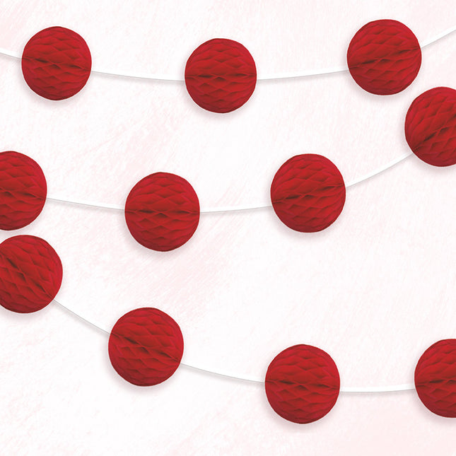 Girlande Wabenball ca.213cm Rot