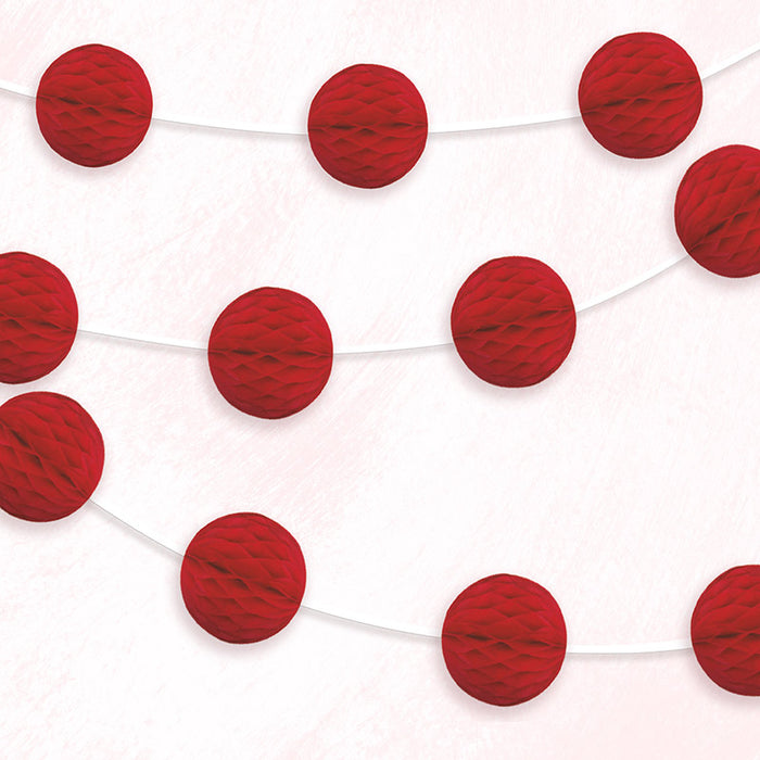 Girlande Wabenball | ca.213cm Rot