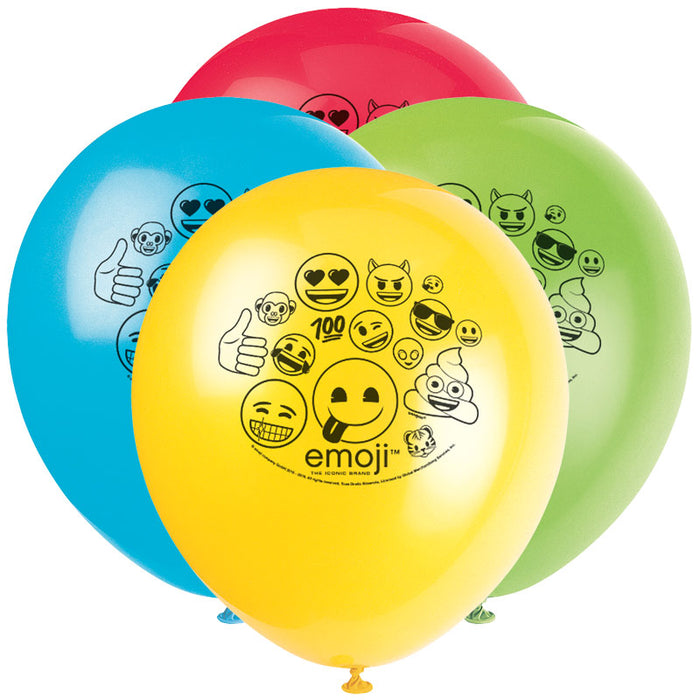Luftballon Ø30cm Emoji ca.30cmØ/8St. Bunt
