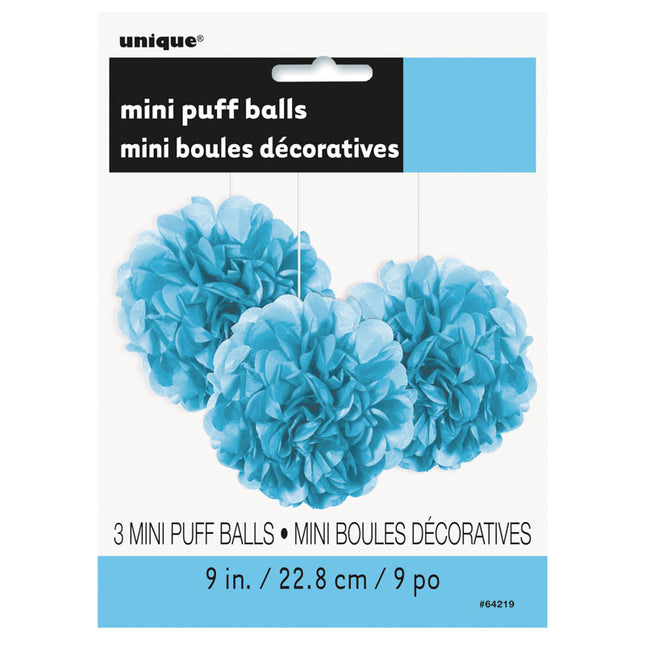Wabenball Fluffy 23cm/3St. Hellblau