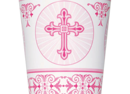 Pappbecher Kreuz Pink 8Stk.
