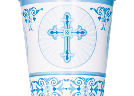 Pappbecher Kreuz Blau 266ml./8Stk.