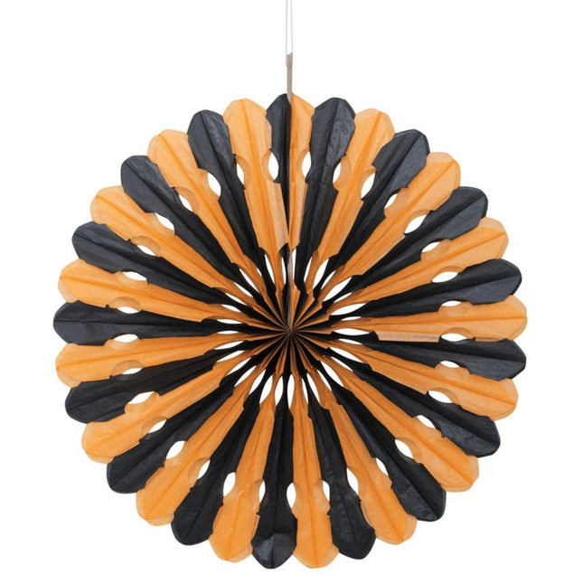 Dekofächer Schwarz/Orange 40cm/1Stk.