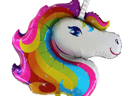 Folienballon Lose - Einhornkopf Regenbogen II (#) - HF2