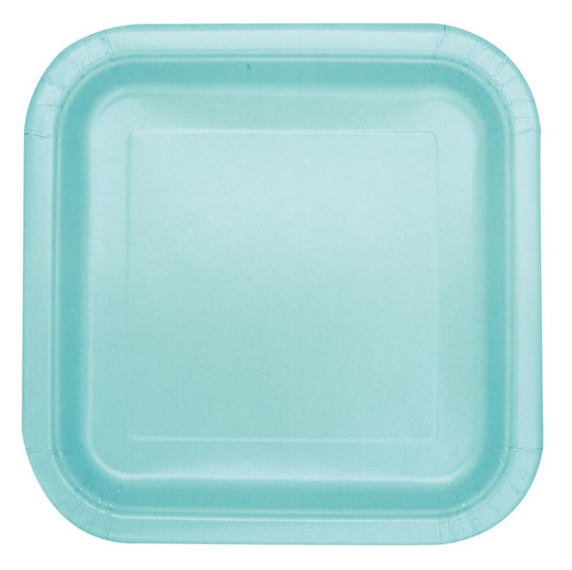Pappteller Uni Quadratisch 18cm/16St. Minze