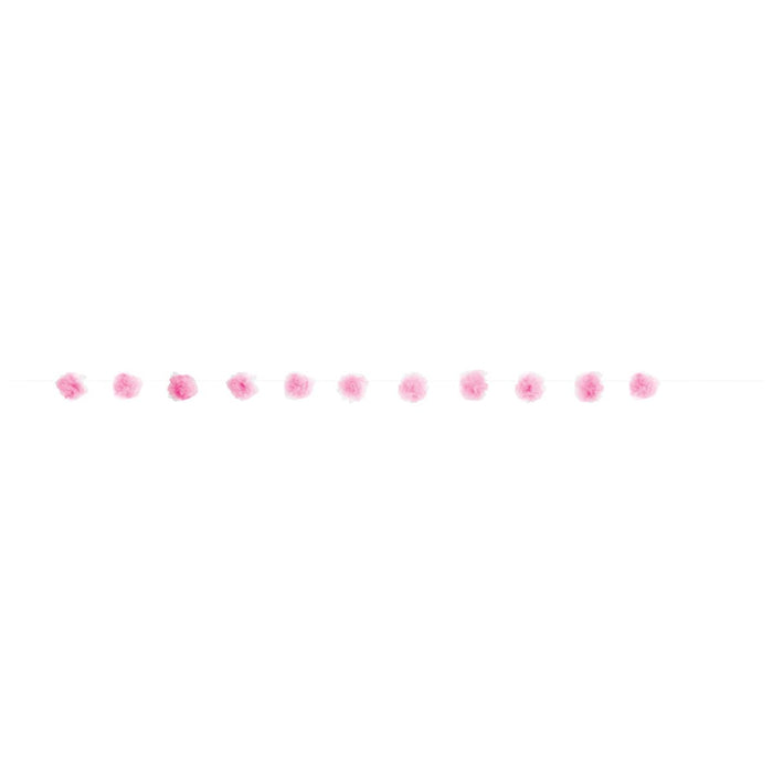 Girlande Pom Pom Tüll 213cm/7Ft. Pink