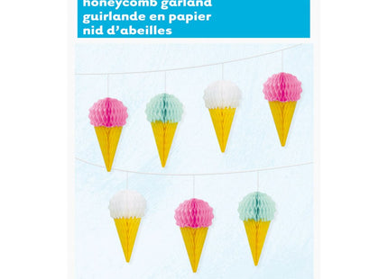 Girlande Wabenball 213cm Eistüten