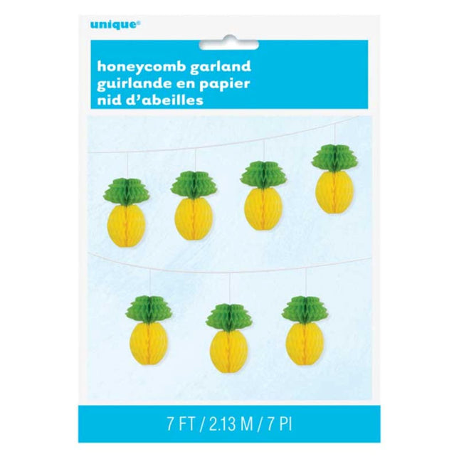 Girlande Wabenball 213cm Ananas