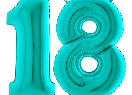Riesenzahl Folienballon 40"/102cm | Tiffany-Türkis #18
