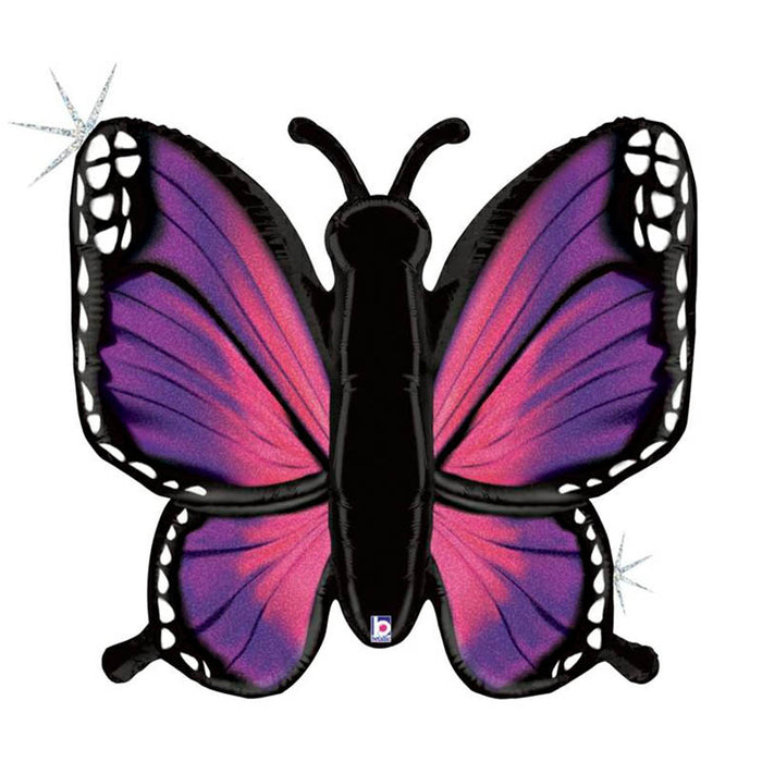 Folienballon Lose - Schmetterling Holo Pink FormIIG - HF2