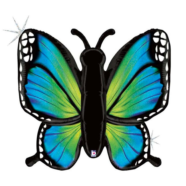 Folienballon Lose - Schmetterling Holo Blau FormIIG - HF2