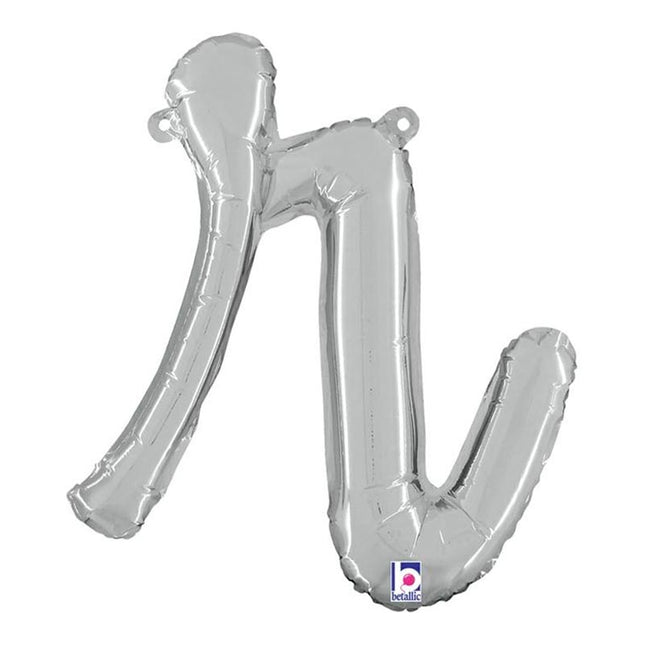 ABC14 Buchstabe R Skript silber 36 cm