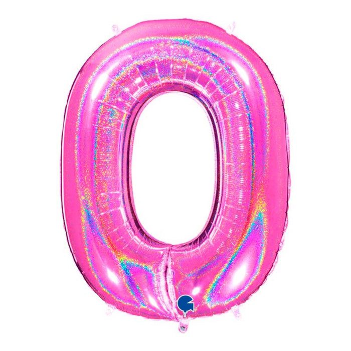 Riesenzahl Folienballon 40"/102cm | Holo Pink #9