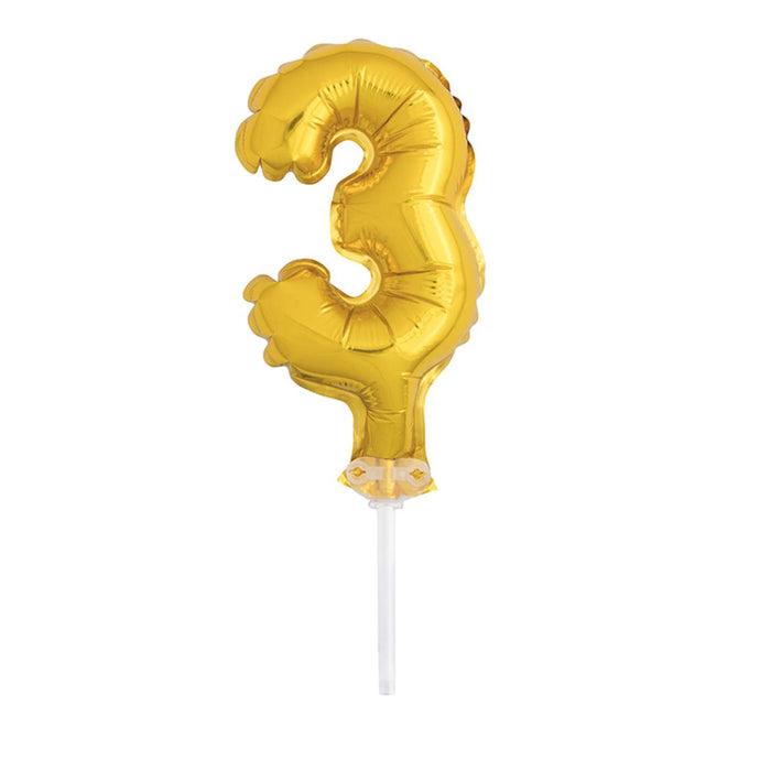 Tortendeko Ballonzahl, ca.13cm #3 Gold