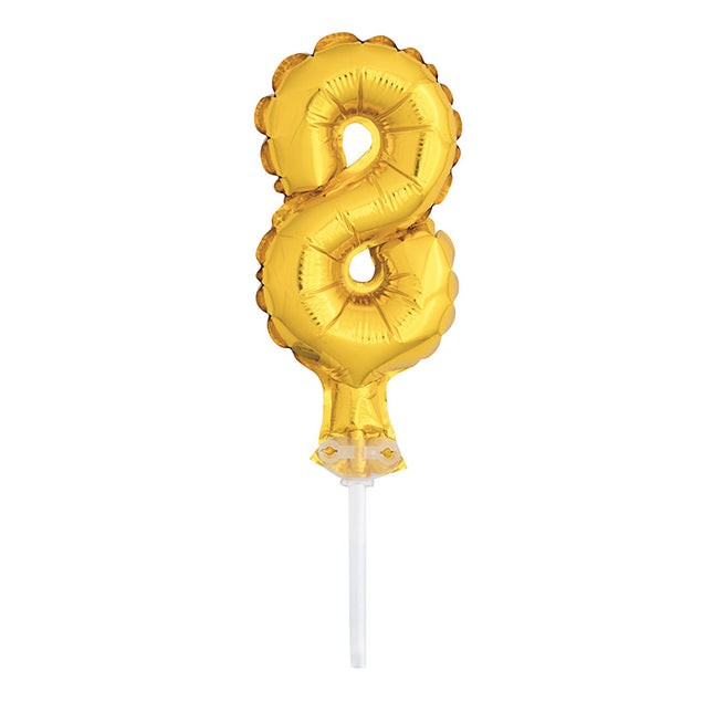 Tortendeko Ballonzahl, ca.13cm #8 Gold
