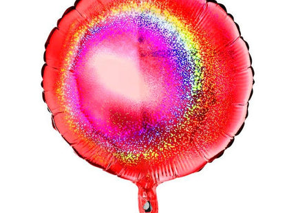 Uni Folienballon Rund 18"/46cmØ (unverpackt) | Holo Glitter Rot