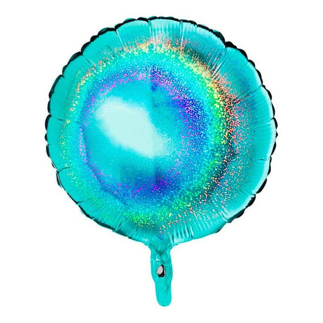 Uni Folienballon Rund 18"/46cmØ (unverpackt) | Holo Glitter Tiffany