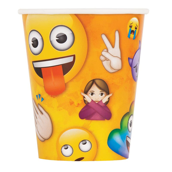 Pappbecher Emoji Regenbogen 266ml/8Stk.