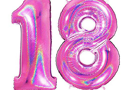 Riesenzahlen #18 Glitter Holo Pink PartyMarty FM 40"/102 cm
