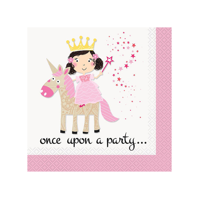 Servietten Prinzessin & Einhorn 16Stk./33x33cm