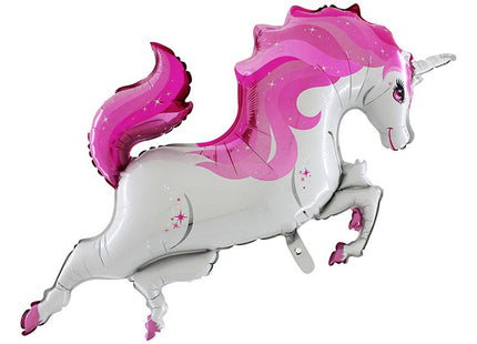 44"  Shape Folienballon Lose - Einhorn springend Pink | HF2