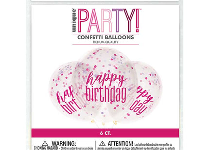 Latexballon Ø30cm Konfetti ca.30cmØ/6St. HB Glitz Pink