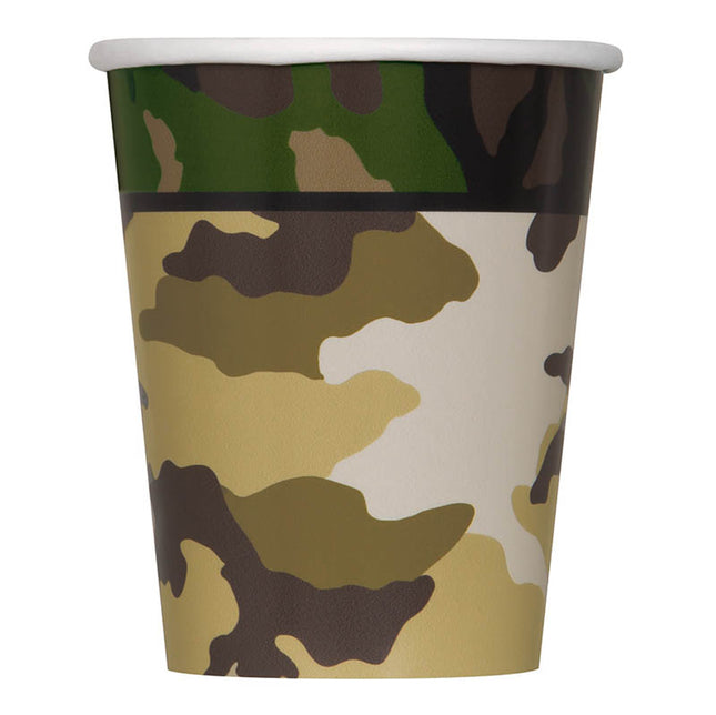 Pappbecher Camouflage 266ml/8Stk.