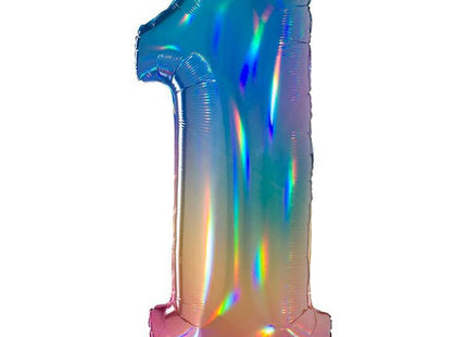 Riesenzahl Folienballon 40"/102cm | Regenbogen #1