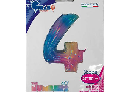 Riesenzahl Folienballon 40"/102cm | Regenbogen #4