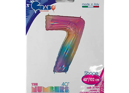 Riesenzahl Folienballon 40"/102cm | Regenbogen #7