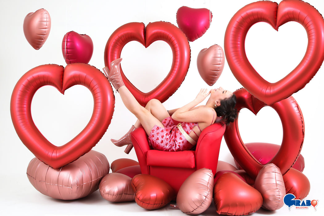 Shape Folienballon "Herz" Rubinrot | 104 cm