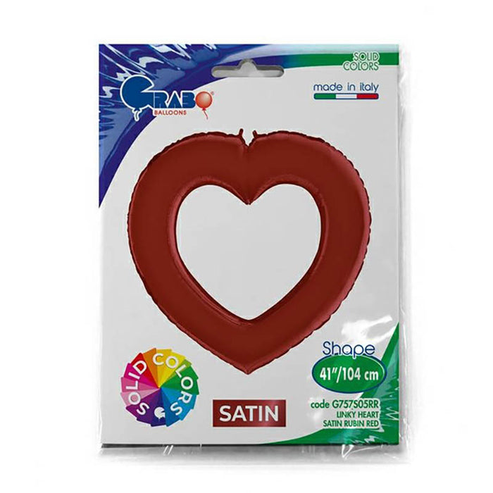 Shape Folienballon "Herz" Rubinrot | 104 cm