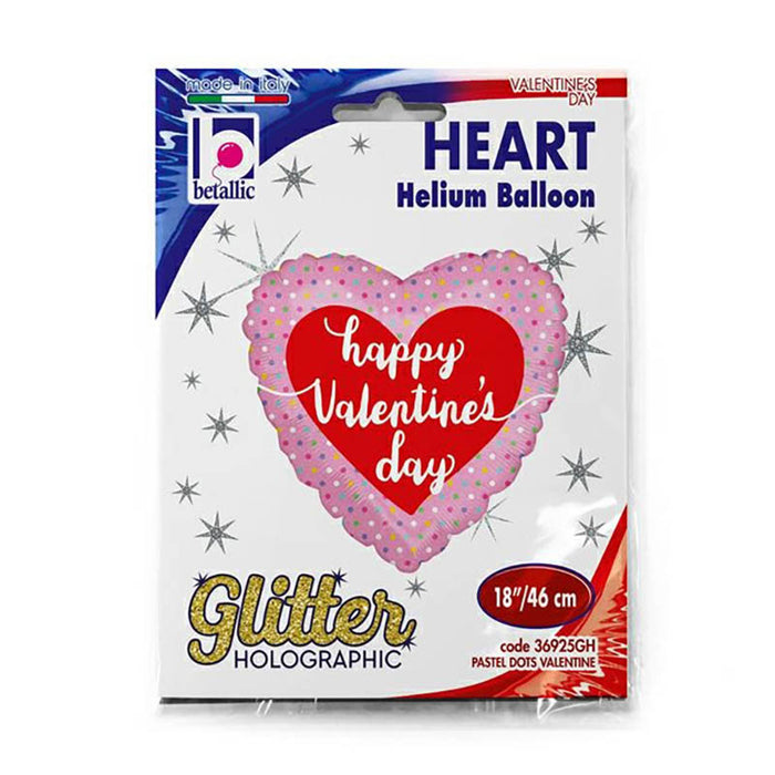 ABC18 Folienballon "Happy Valentines Day Pastell Dots" | Ø 46 cm