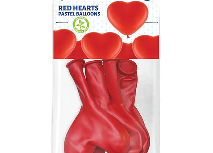 6 Herz Luftballons Ø 28cm | Rot