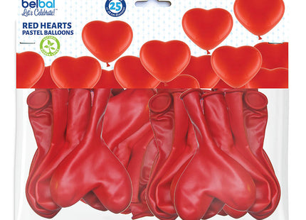 25 Stk. Herz Luftballon Ø 28cm | Rot