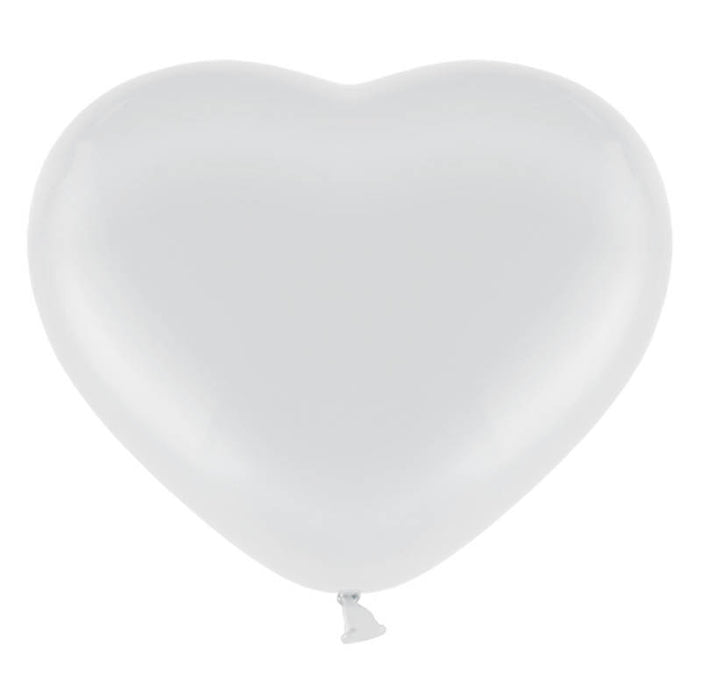 25 Stk. Herz Luftballon Ø 28cm | Weiß