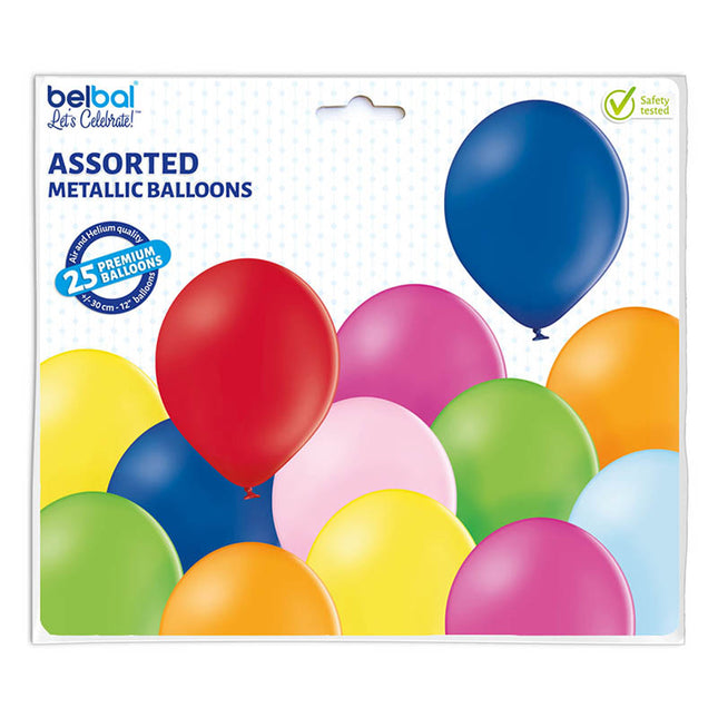 25 Luftballons Uni Metallic Ø30/33cm |  Bunt #301