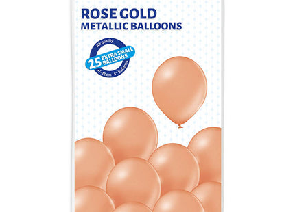 25 Stk. Luftballon Uni Metallic Ø 12cm | Rosegold