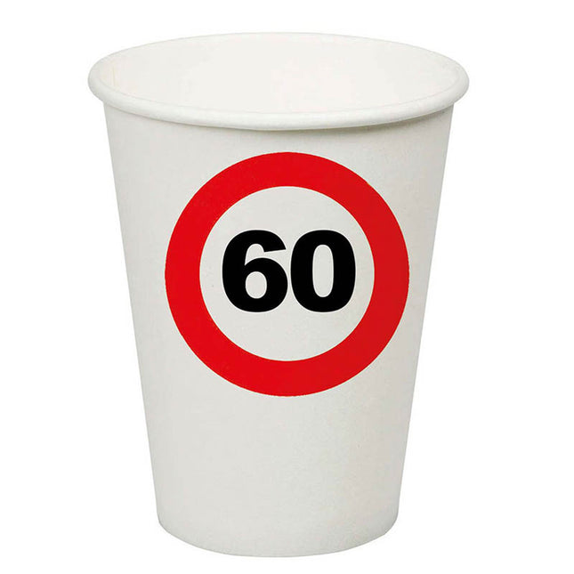 Pappbecher Verkehrsschild 60 250ml/8Stk.