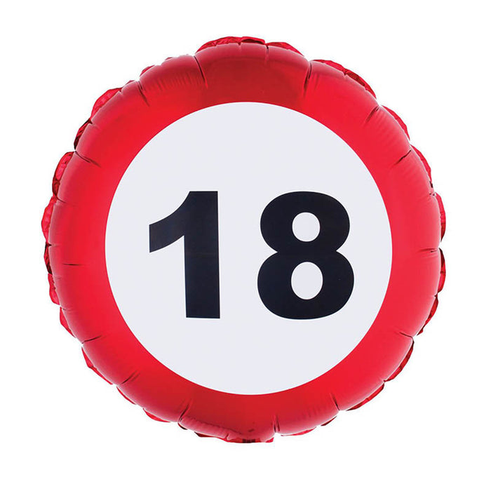 ABC18 Folienballon "Verkehrsschild #18" | 43 cm