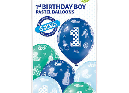 Luftballon Ø30cm "1st Birthday Boy"| 6 Stk.
