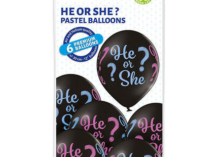 Luftballon Ø30cm "Reveal He or She"| 6 Stk.