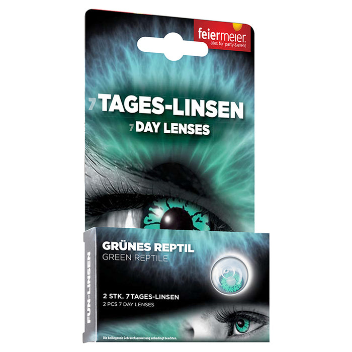 Farbige Kontaktlinsen "Grünes Reptil" | Motivlinsen (w11)