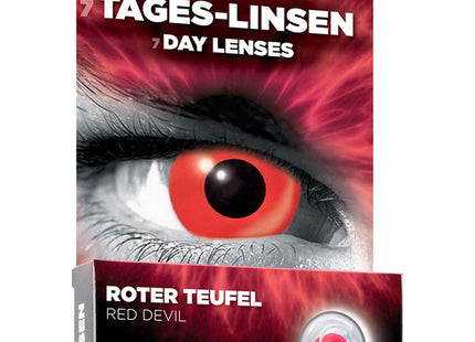 One Week Kontaktlinsen Motivlinsen "Roter Teufel" w03 | ohne Sehstärke - Wochenlinse