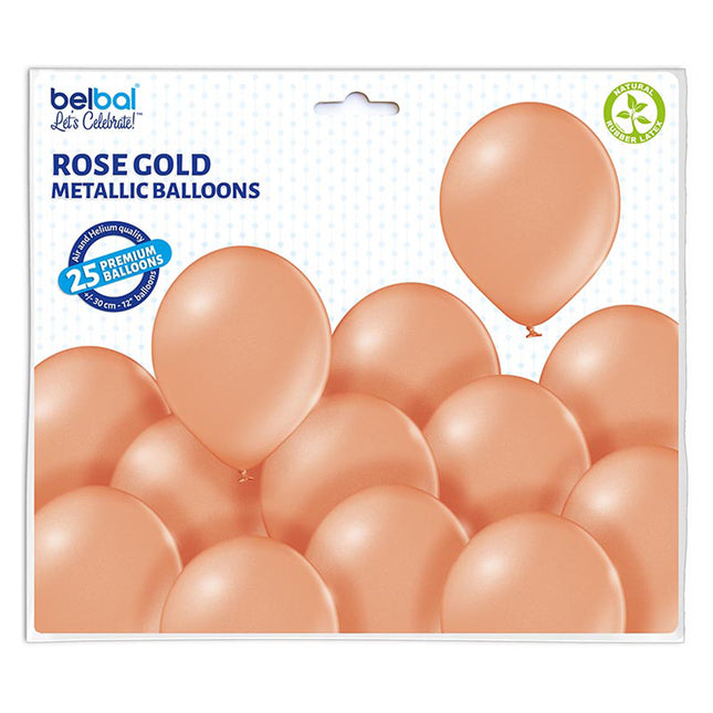 25 Luftballons Uni Metallic Ø30/33cm |  Rosegold #091