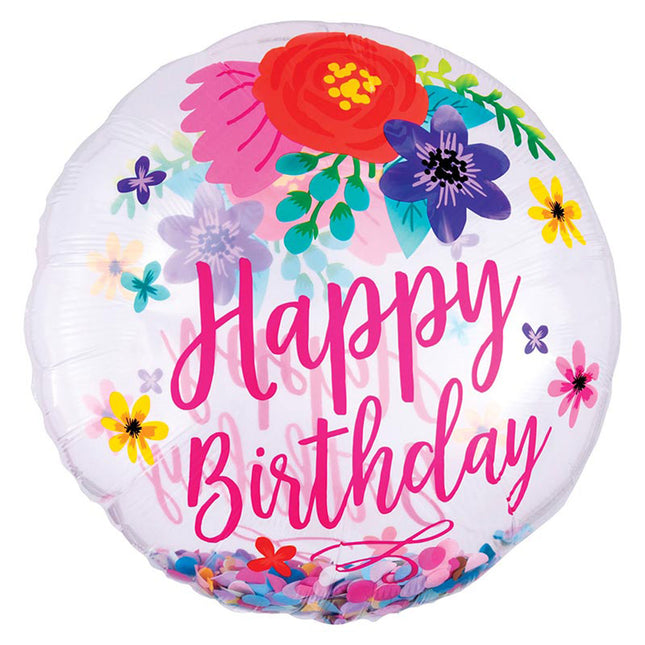 Bubble mit Konfetti Happy Birthday ca.71cm III