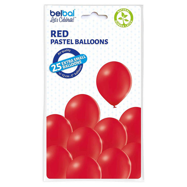 25 Stk. Luftballon Unifarben Ø 12cm | Rot